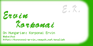 ervin korponai business card